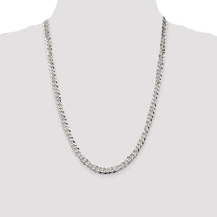 Sterling Silver 6mm Beveled Curb Chain - 4