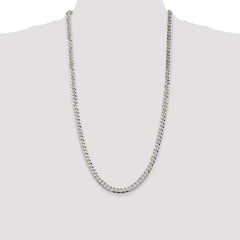 Sterling Silver 6mm Beveled Curb Chain - 5