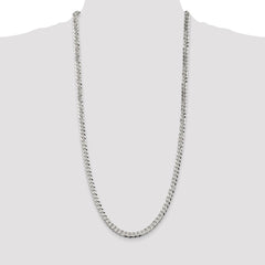 Sterling Silver 6mm Beveled Curb Chain - 12