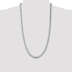 Sterling Silver Rhodium-plated 6mm Beveled Curb Chain - 6