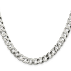 Sterling Silver 8.5mm Beveled Curb Chain - 2