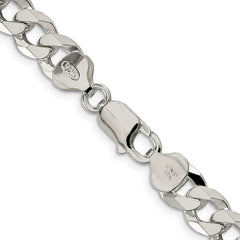 Sterling Silver 8.5mm Beveled Curb Chain - 2