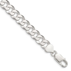 Sterling Silver 8.5mm Beveled Curb Chain - 5