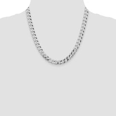 Sterling Silver Rhodium-plated 8.5mm Beveled Curb Chain - 2