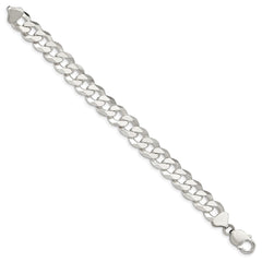 Sterling Silver 12.3mm Beveled Curb Chain - 6