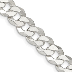Sterling Silver 12.3mm Beveled Curb Chain - 5