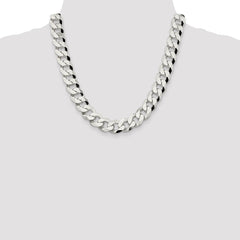Sterling Silver 14mm Beveled Curb Chain - 6