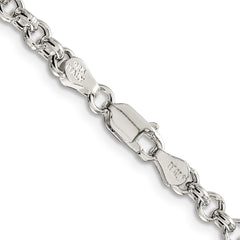 Sterling Silver 4.25mm Semi-solid Rolo Chain - 4