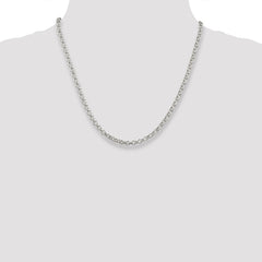 Sterling Silver 4.25mm Semi-solid Rolo Chain - 4