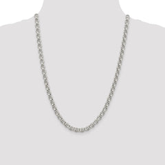 Sterling Silver 6.5mm Semi-solid Rolo Chain - 2