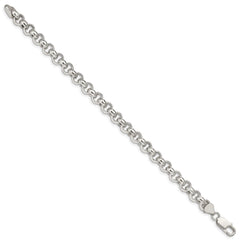 Sterling Silver 7.75mm Semi-solid Rolo Chain - 5