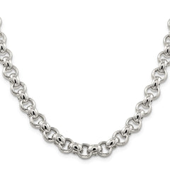 Sterling Silver 9.5mm Semi-solid Rolo Chain - 2