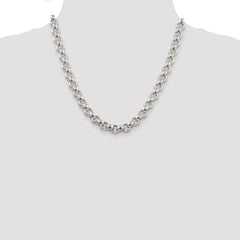 Sterling Silver 9.5mm Semi-solid Rolo Chain - 2