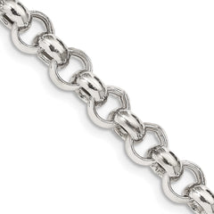 Sterling Silver 9.5mm Semi-solid Rolo Chain - 2