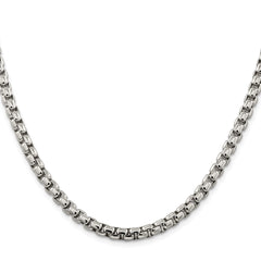 Sterling Silver Rhodium-plated 5.2mm Round Box Chain - 5