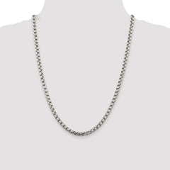 Sterling Silver Rhodium-plated 5.2mm Round Box Chain - 5