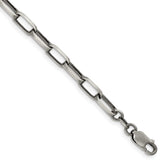 Sterling Silver Antiqued 4.8mm Elongated Open Link Chain - 4