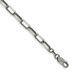Sterling Silver Antiqued 4.8mm Elongated Open Link Chain - 4