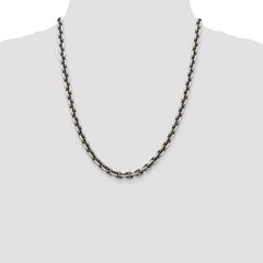 Sterling Silver Antiqued 7.0mm D/C Elongated Open Link Chain - 2