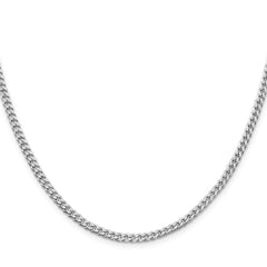 Sterling Silver Rhodium-plated Polished 3.15mm Curb Chain - 3