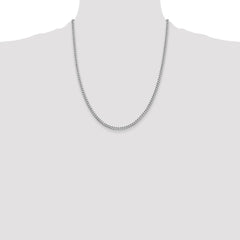 Sterling Silver Rhodium-plated Polished 3.15mm Curb Chain