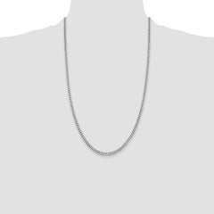 Sterling Silver Rhodium-plated Polished 3.15mm Curb Chain - 3