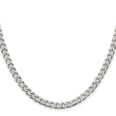 Sterling Silver Polished 5mm Curb Chain - 7