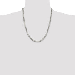 Sterling Silver Polished 5mm Curb Chain - 6