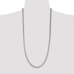 Sterling Silver Polished 5mm Curb Chain - 8