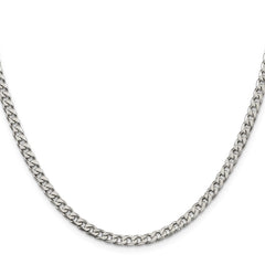 Sterling Silver Polished 3.5mm Curb Chain - 9