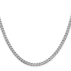 Sterling Silver Rhodium-plated Polished 3.5mm Curb Chain - 4