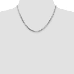 Sterling Silver Rhodium-plated Polished 3.5mm Curb Chain - 3