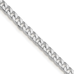 Sterling Silver Rhodium-plated Polished 3.5mm Curb Chain - 5