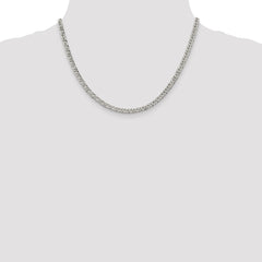Sterling Silver 4.25mm 6 Side D/C Flat Double Curb Chain - 2