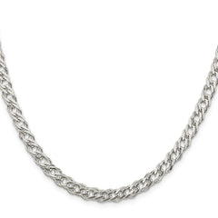 Sterling Silver 5.65mm 6 Side D/C Flat Double Curb Chain - 4