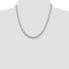 Sterling Silver 5.65mm 6 Side D/C Flat Double Curb Chain - 5