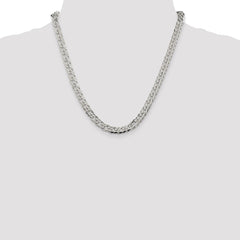 Sterling Silver 6.25mm 6 Side D/C Flat Double Curb Chain - 3