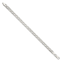Sterling Silver 6.25mm 6 Side D/C Flat Double Curb Chain - 4