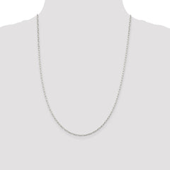 Sterling Silver 2mm Elongated Open Link Chain - 7