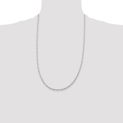 Sterling Silver 2mm Elongated Open Link Chain - 5