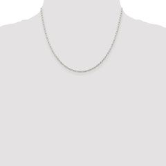 Sterling Silver Rhodium-plated 2mm Elongated Open Link Chain - 5
