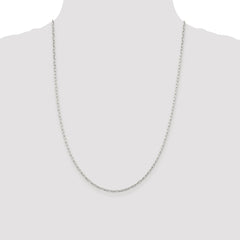 Sterling Silver Rhodium-plated 2mm Elongated Open Link Chain - 3
