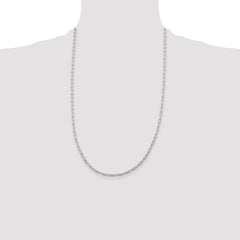 Sterling Silver Rhodium-plated 2mm Elongated Open Link Chain - 6