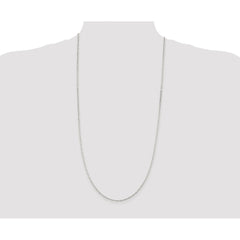 Sterling Silver Rhodium-plated 2mm Elongated Open Link Chain - 7