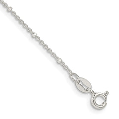 Sterling Silver 1.25mm Rolo with Beads Chain Anklet - 2