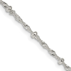 Sterling Silver 2.5mm Singapore w/ Beads Chain - 6