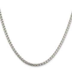 Sterling Silver Rhodium-plated 3.6mm Round Box Chain - 2