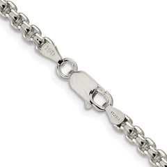 Sterling Silver Rhodium-plated 3.6mm Round Box Chain - 2