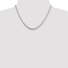 Sterling Silver Rhodium-plated 3.6mm Round Box Chain