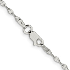 Sterling Silver 2.25mm Fancy Wave Flat Link Chain - 4
